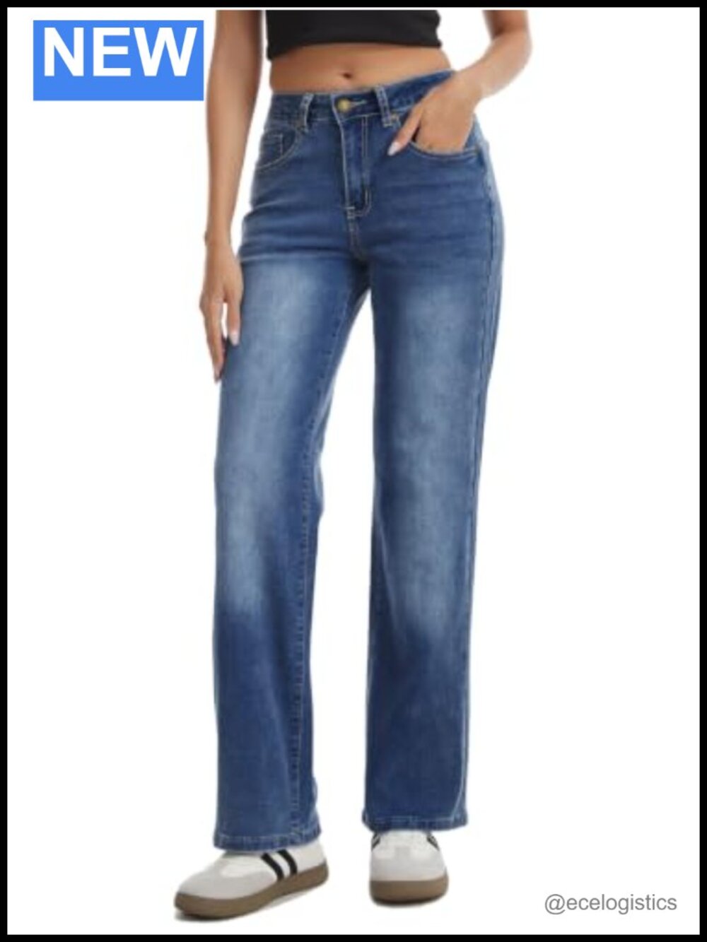 Stretchy Baggy Straight Leg Jeans for Tall Women 32/34/36 Inseam